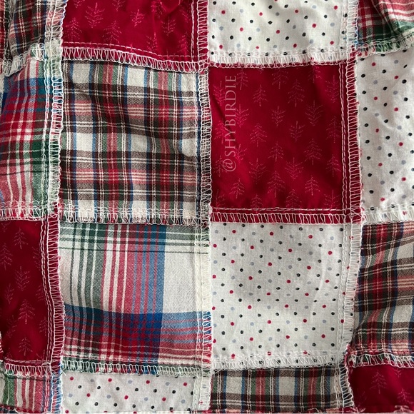NEW Aerie Patchwork Plaid Festive Holiday Sleep Shorts in Red, Small - Picture 4 of 8